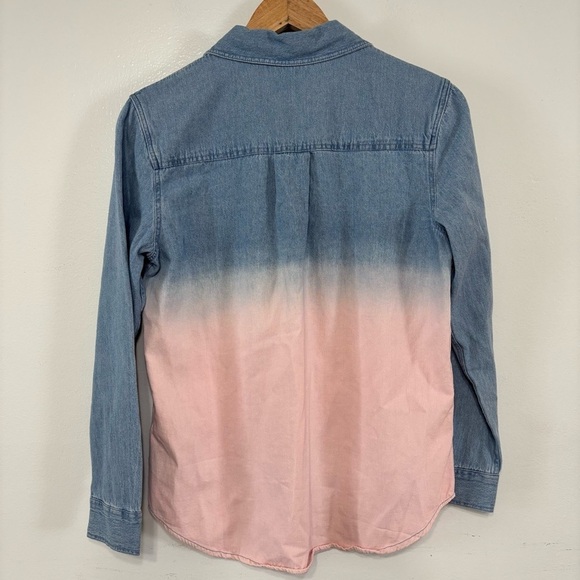 Tribal Jeans Blue and Pink Ombre Denim Shirt Size S - Picture 6 of 6